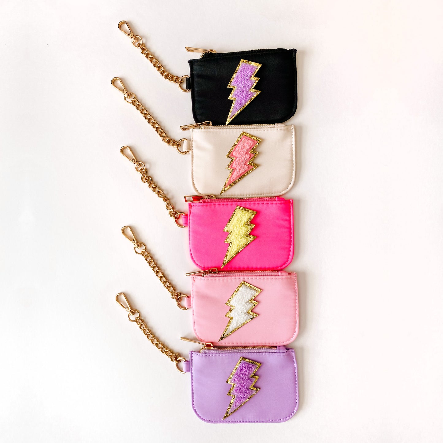 Zipper Pouch Keychain with Lightning Bolt