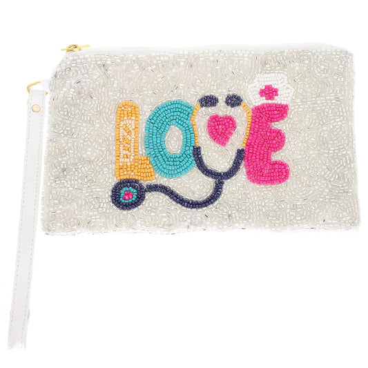 Healthcare and Nurse Appreciation Beaded Wristlet