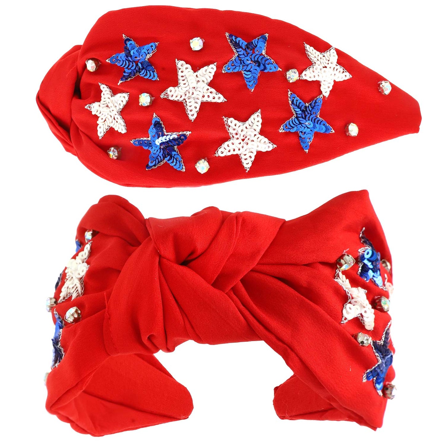 Star Spangled Americana Knot Headband - Red