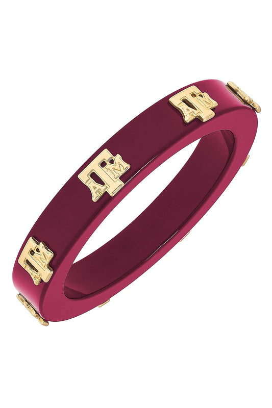 Texas A&M Aggies Resin Logo Bangle in Maroon