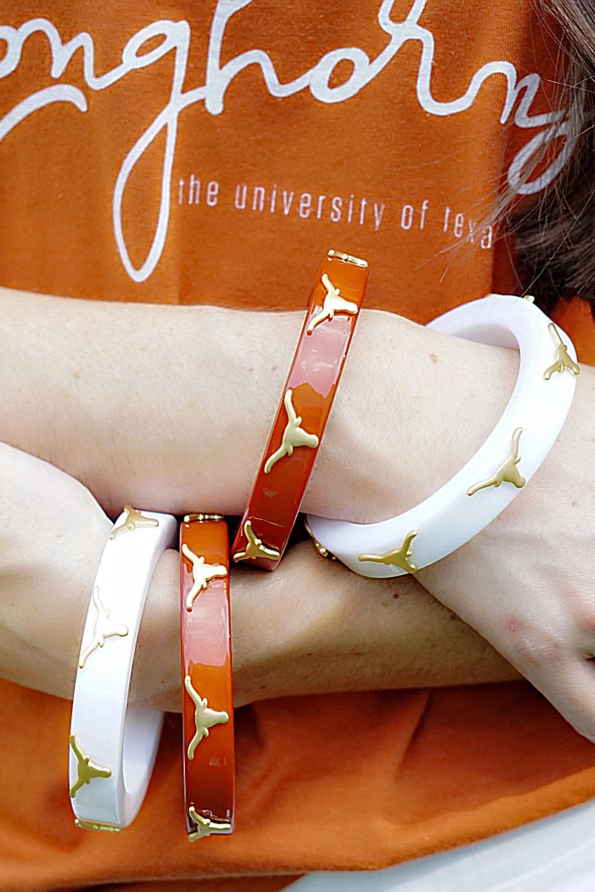 University of Texas Longhorn Resin Bangle in Burnt Orange