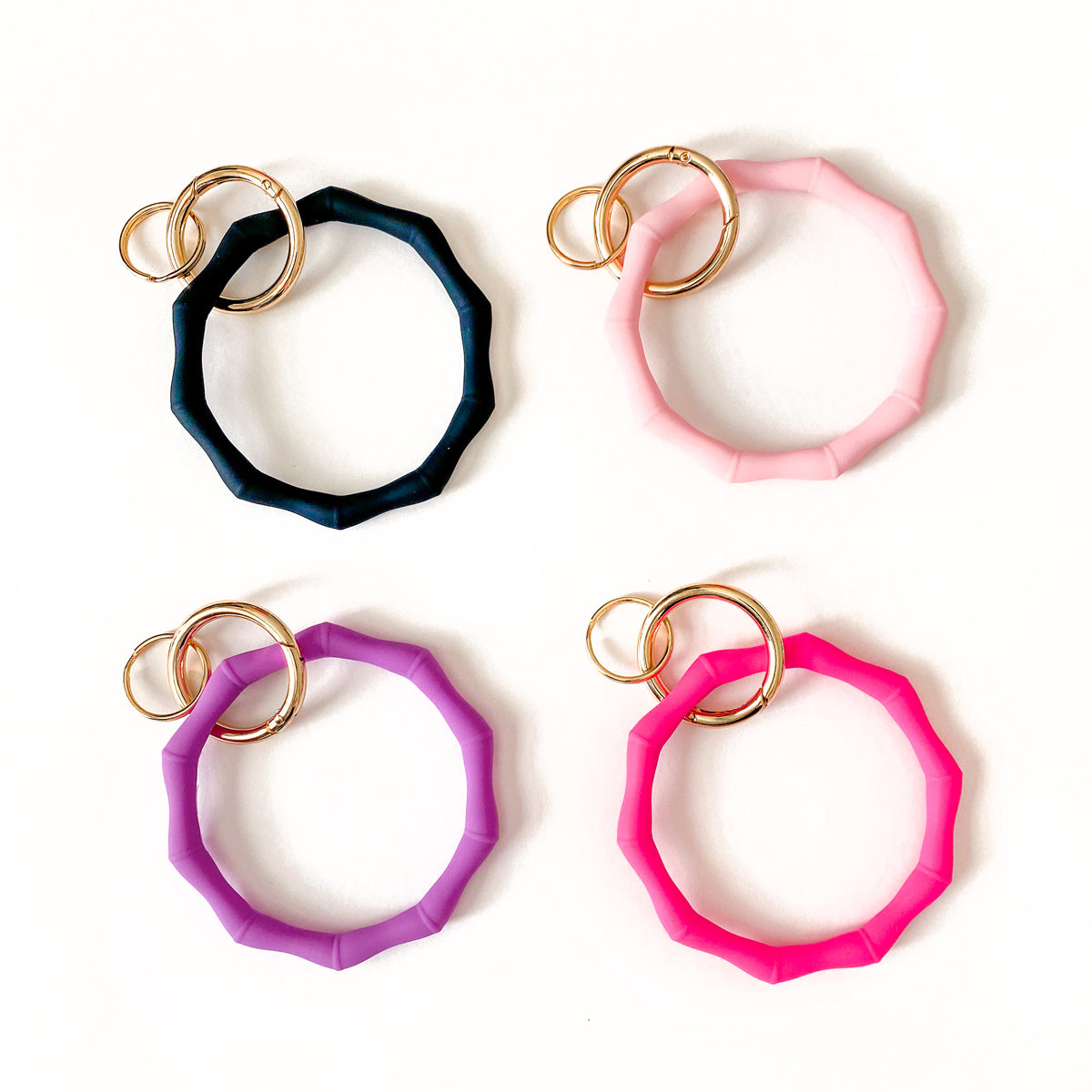 Bamboo Silicone Wristlet Loop Keychain